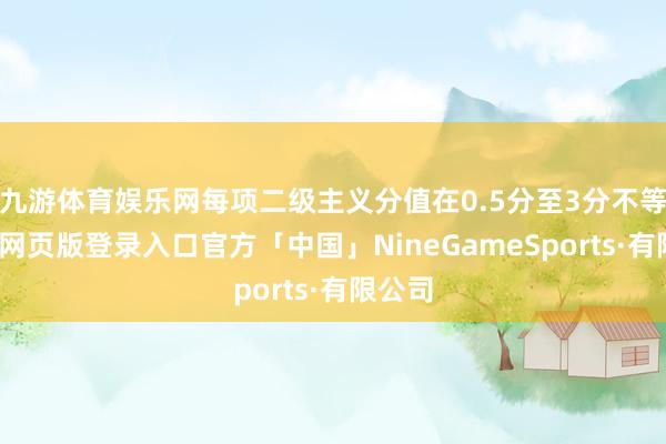 九游体育娱乐网每项二级主义分值在0.5分至3分不等-九游网页
